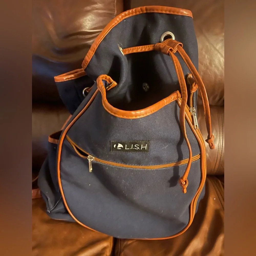 Lish Canvas Tennis Racket Backpack - Picture 3 of 4